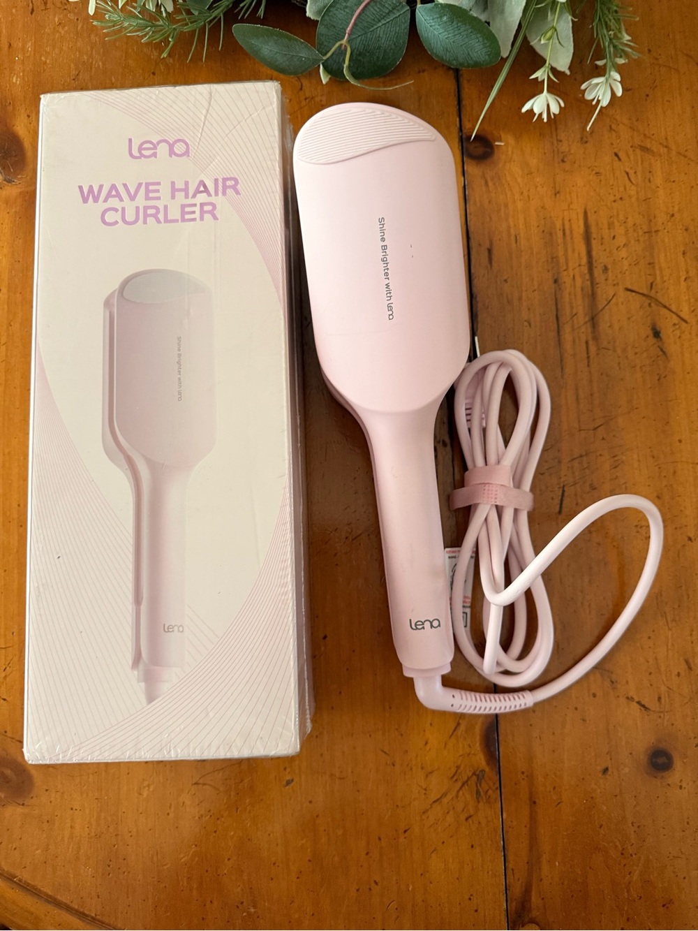 Lena Pink Wave Hair Curler Brush